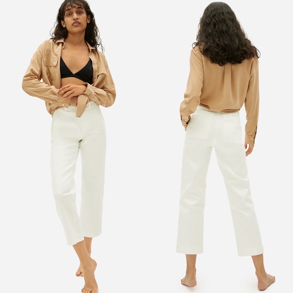 |Everlane| Straight Leg Crop, Regular Inseam,  Bone Color, 000 or 23